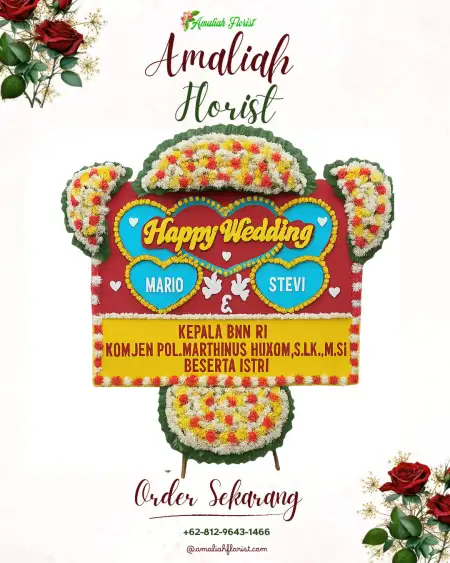 Papan Bunga Pernikahan Tabir Lintas